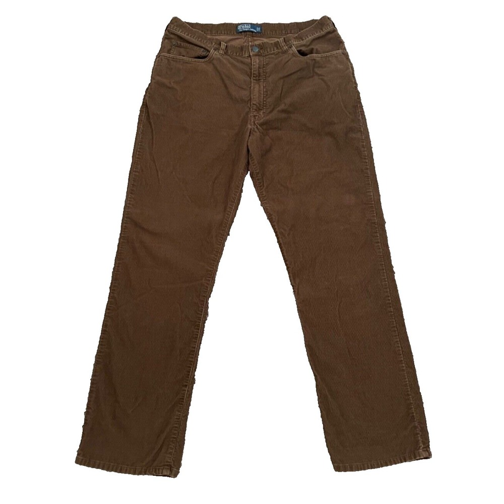 Polo Ralph Lauren Brown Corduroy Pants Mens 36 x 31 Straight Leg Heritage Preppy